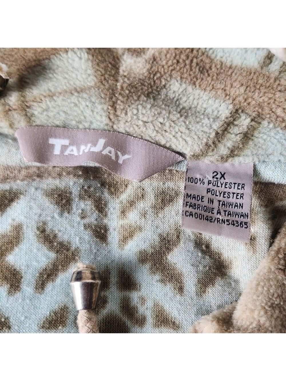 Vintage TanJay Cozy Fleece Coat Sweater 2X - Picture 11 of 12